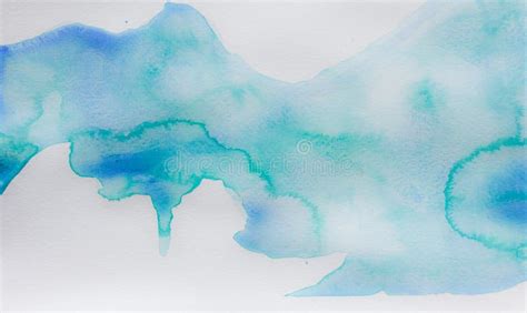 Abstract Painting With Watercolor Blue Stock Illustration