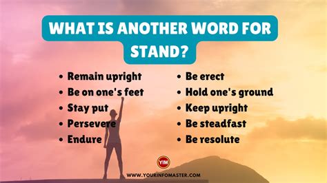 What Is Another Word For Stand Stand Synonyms Antonyms And