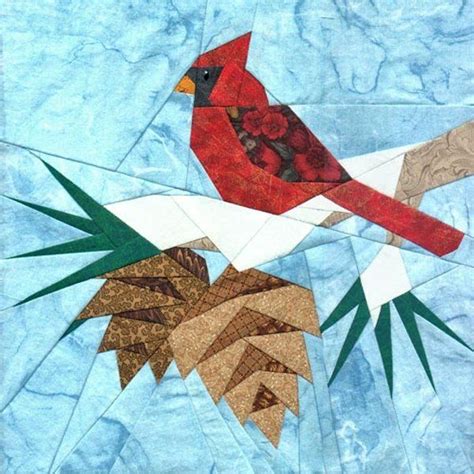Christmas Cardinal Paper Pieced Quilt Pattern Free Paper Piecing