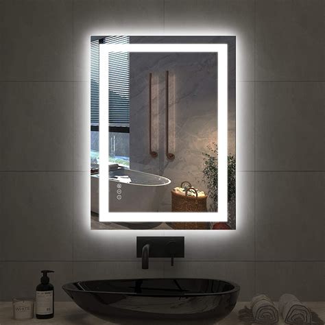 Amorho Led Bathroom Mirror 32x24 Dimmable Makeup Mirrors With Lights For Wall