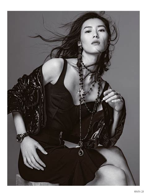 Model Liu Wen Gets Windswept In This Black And White Image Liu Wen All