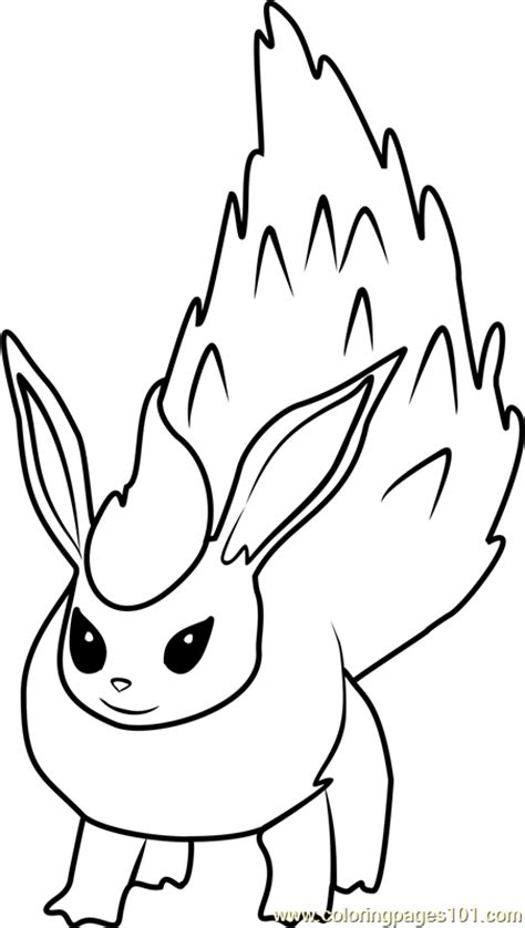 Pokemon Flareon Coloring Pages Sketch Coloring Page