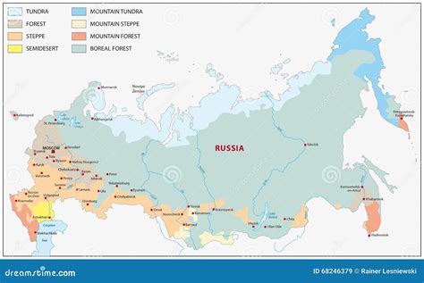 Vegetation Map Russia Stock Illustration Illustration Of Border 68246379
