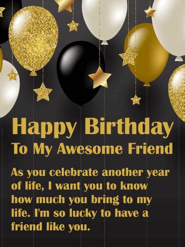 The best gift is the gift of friendship. You Bring Joy! Happy Birthday Wishes Card for Friends ...