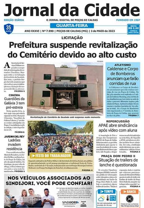 Jornal Da Cidade 03 De Maio De 2023 Jornal Da Cidade Notícias De Poços De Caldas E Região