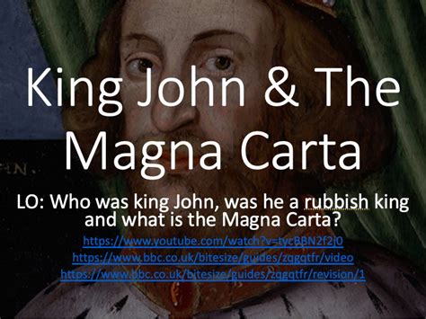 Ks3 King John And The Magna Carta Teaching Resources