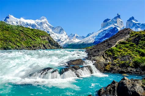 Salto Grande Waterfall At Torres Del Paine Chile Patagonia Hero