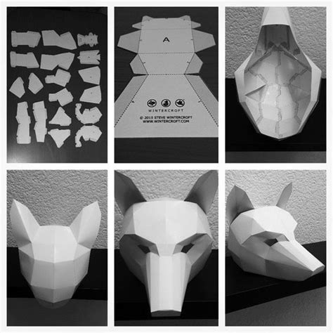 Wintercroft Low Poly Masks Paper Crafts Origami Diy Paper