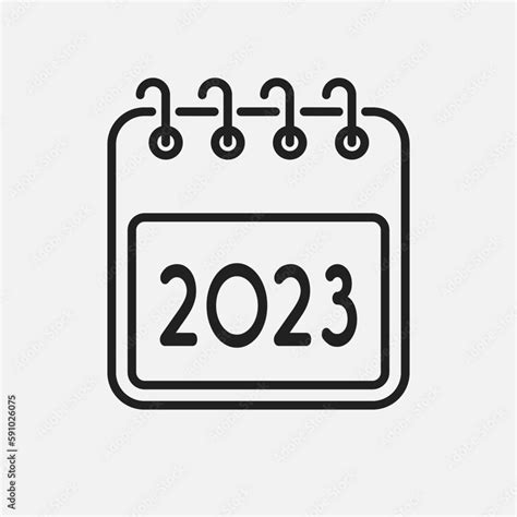 Vector Icon Calendar Year 2023 Icon Of The Year Stock Vector Adobe Stock