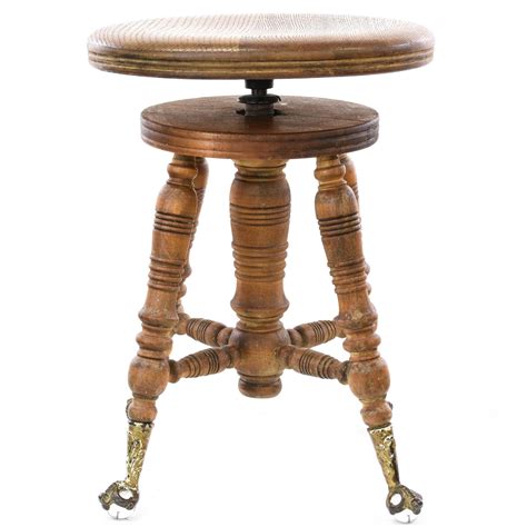 This Piano Stool Is Featured In A Solid Wood With A Glossy Oak Finish