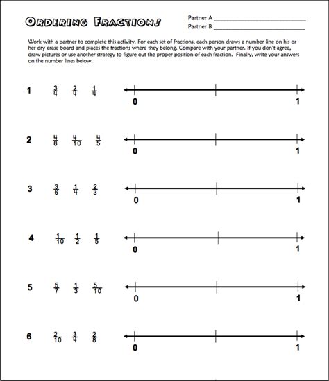 Plotting Fractions On A Number Line Worksheets