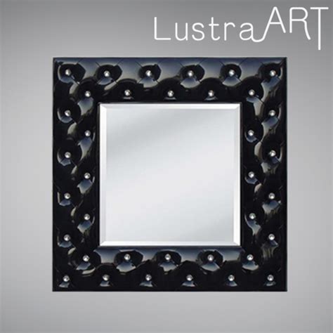 wiszące kwadratowe czarne lustro lc126 lustra art pl