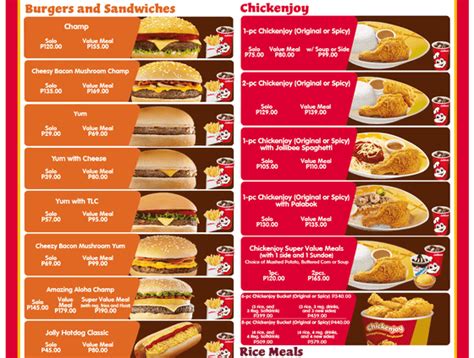 Jollibee Menu With Prices Philippines Jules And Val