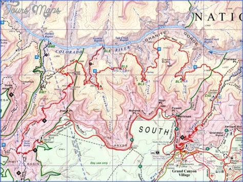 Grand Canyon Hiking Trails Map