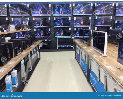 Televisions Tv Sets In Electronic Shop Moscow Editorial Image Image