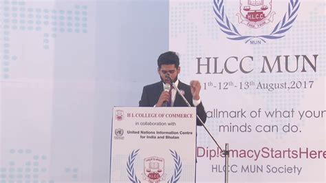 Secretary General Mr Kratgya Gupta Full Speech Hlcc Mun 2017