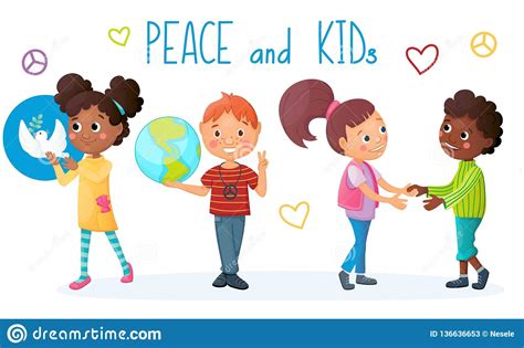 Kids And Peace Concept Girl With White Dove In Her Hands Stock Vector