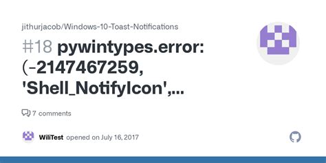 Pywintypes Error Shell Notifyicon Unspecified Error Issue