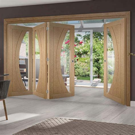 Bespoke Thrufold Salerno Oak Glazed Folding 31 Door Folding Doors