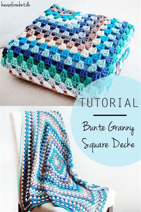 Diese decke ist super für absolute anfänger geeig. Tutorial: Bunte Granny Square Decke | Decke häkeln ...