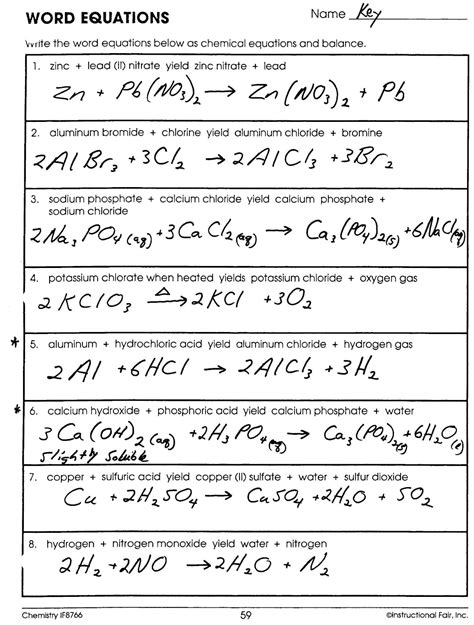 5 Best Images of Chemistry If8766 Worksheet Answer Key - Chemistry Word