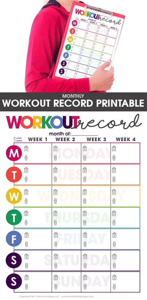 Workout Record Fitness Tracker Free Printable Included