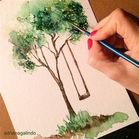 40 Trees Project Pinturas Em Aquarela Para Iniciantes Árvores De