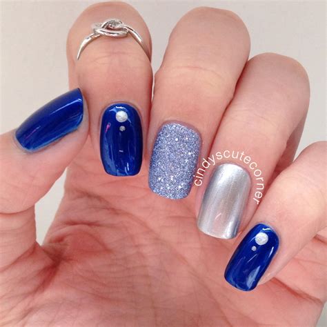 Blue And Silver Nails Cindys Cute Corner