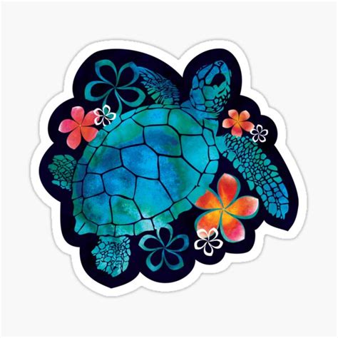 Sea Turtle Hawaii Island Aloha Hawaiian Vinyl Transfer Sticker Decal