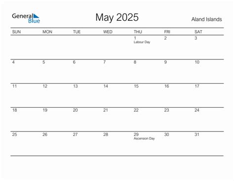 May 2025 Calendar With Aland Islands Holidays