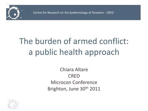 ppt the burden of armed conflict a public health approach powerpoint presentation id 3150429