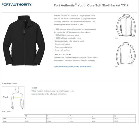 Port Authority Clothing Sizing Arts Arts