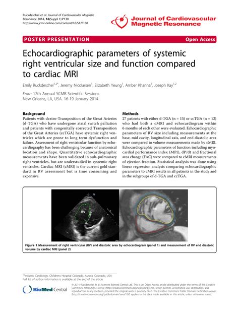 Pdf Echocardiographic Parameters Of Systemic Right Ventricular Size