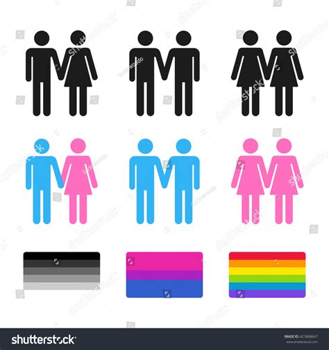 Heterosexual Homosexual Couple Symbols Pride Flags Stock Vector 421868647 Shutterstock