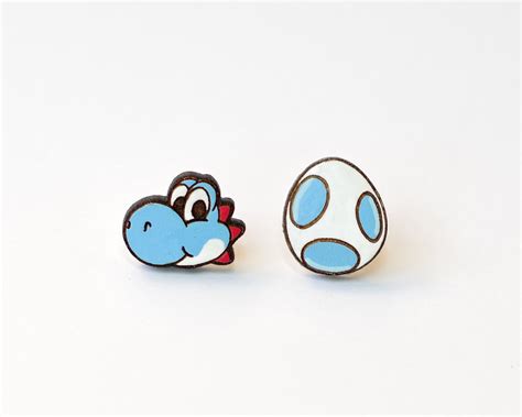 Super Mario Yoshi Earrings L Yoshi Earrings L Yoshi Studs L Etsy