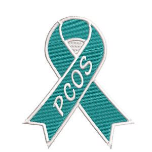 PCOS Teal Awareness Ribbon 3 5 Iron Sew On Decorative Patch EBay