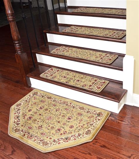 Dean Premium Carpet Stair Treads Classic Keshan Gold 31 W Set Of 15