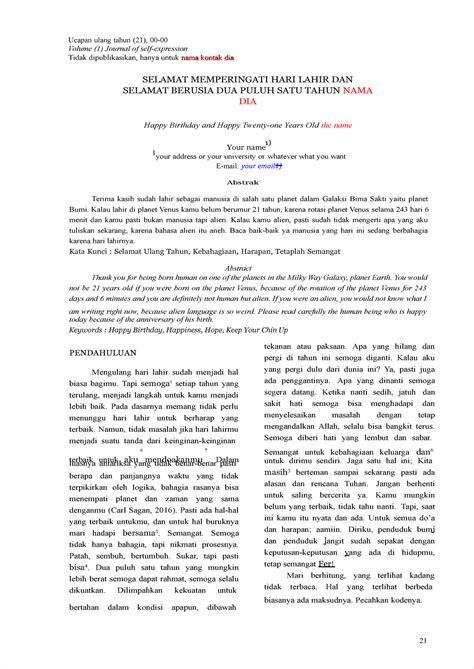 Pdf Edit Birthday Journal Ucapan Ulang Tahun Volume Journal Of Studocu