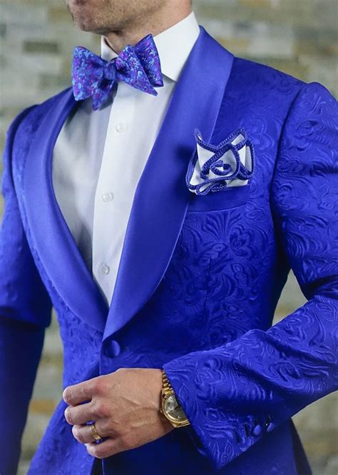 S By Sebastian Royal Blue Paisley Dinner Jacket Prom Suits Dress
