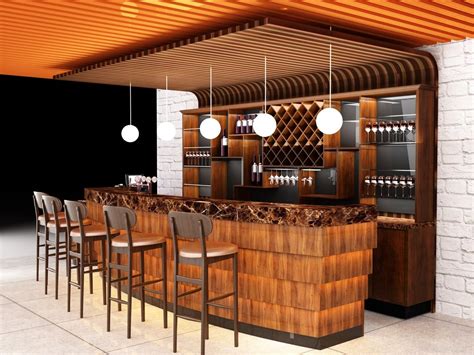 Modern Restaurant Bar Counter Design Wine Reception