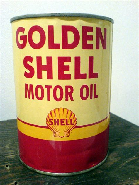 Shell Golden Shell Motor Oil Vintage Oil Cans Old Gas Stations