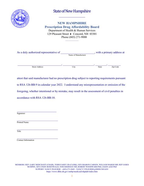 2022 New Hampshire Pdab Reporting Attestation Form Fill Out Sign