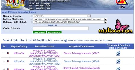 Pengiktirafan.jpa.gov has a high google pagerank and bad results in terms of yandex topical citation index. Semak Pengiktirafan Kelayakan (Qualification Accreditation ...