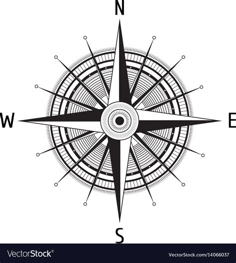 Detailed Compass Windrose Royalty Free Vector Image
