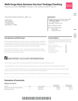 As he can no longer be employed and is dependent upon me for his care, the only income we receive for our. wells fargo statement of account form | Statement template, Bank statement, Wells fargo