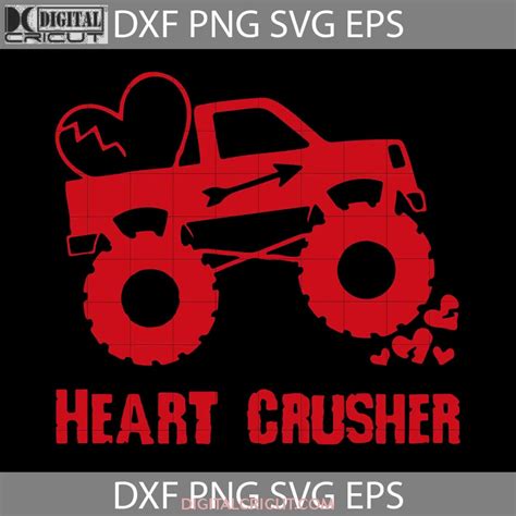 Heart Crusher Svg Heart Truck Svg Valentines Day Svg Cricut File Clipart Svg Png Eps