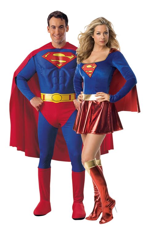 a man and woman dressed as superman and supergirl