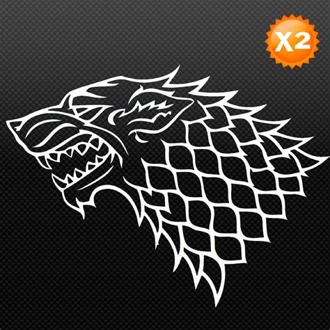 Galleon Game Of Thrones House Stark Grey Direwolf Emblem Vinyl Die