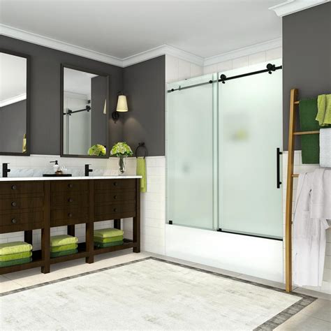 Frameless shower doors bring a versatile, timeless, beautiful look to your bathrooms. Aston Coraline 56 - 60 in. x 60 in. Completely Frameless ...