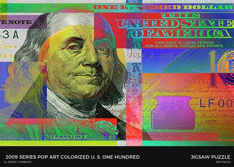 2009 Series Pop Art Colorized U S One Hundred Dollar Bill No 1
